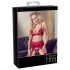 Abierta Fina - conjunto de lingerie brilhante com correntes (vermelho) - M
