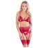 Abierta Fina - Conjunto Vermelho com Correntes Brilhantes - L