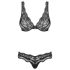 Obsessive Luvae - Conjunto floral com strass (preto) - L/XL