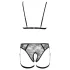 Cottelli - arnês corporal com correntes decorativas - 2 peças - preto - L