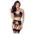 Abierta Fina - Conjunto de lingerie rendada (preto)