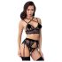 Abierta Fina - Conjunto de lingerie rendada (preto)