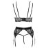 Abierta Fina - Conjunto de lingerie rendada (preto)
