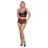 Cottelli Curvies - conjunto de lingerie rendada floral (preto)