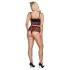 Cottelli Curvies - conjunto de lingerie rendada floral (preto)