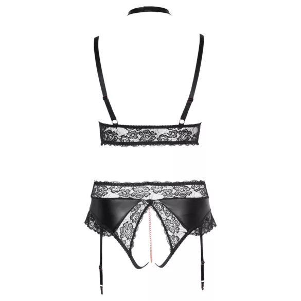 Cottelli Curves - conjunto lingerie brilho - preto - 2XL