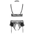 Cottelli Curves - conjunto lingerie brilho - preto - 2XL