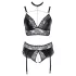 Cottelli Curves - conjunto lingerie brilho - preto - 3XL
