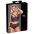 Cottelli Plus Size - conjunto floral preto-lilás - 3XL/4XL
