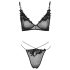 Cottelli - conjunto de sutiã transparente rendado (preto) - M