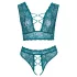 Cottelli Curves - conjunto de lingerie rendada com espartilho (azul)