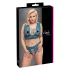 Cottelli Curves - conjunto de lingerie rendada com espartilho (azul) - 2XL