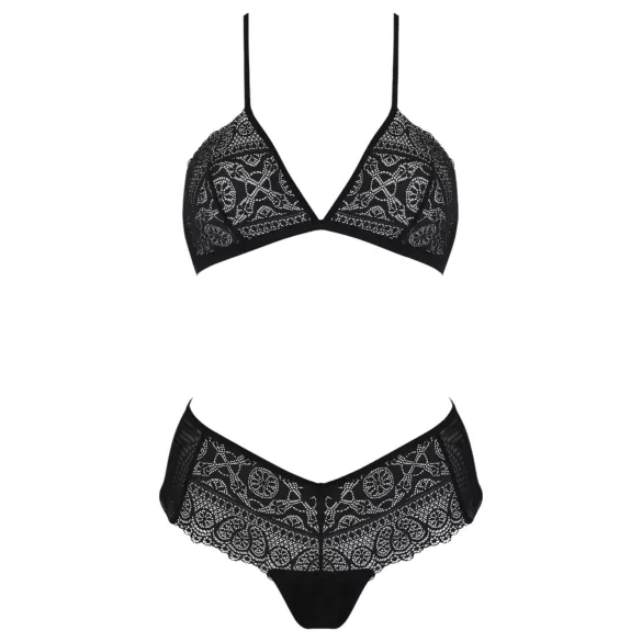 Conjunto de biquíni rendado Eco Kerria - Preto - L/XL