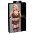 Cottelli Bondage Plus Size - conjunto de sutiã rendado (preto) - 4XL