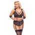 Cottelli Bondage Plus Size - conjunto de sutiã rendado (preto) - 4XL