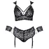 Cottelli Bondage Plus Size - conjunto de sutiã rendado (preto) - 4XL