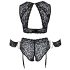Cottelli Bondage Plus Size - conjunto de sutiã rendado (preto) - 4XL