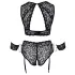 Cottelli Bondage Plus Size - conjunto de sutiã rendado (preto) - 4XL