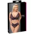 Cottelli Plus Size - conjunto de sutiã transparente c/ padrão (roxo)