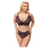 Cottelli Plus Size - conjunto de sutiã transparente c/ padrão (roxo)