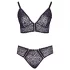 Cottelli Plus Size - conjunto de sutiã transparente c/ padrão (roxo)
