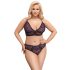 Cottelli Plus Size - Conjunto transparente com padrão (roxo) - 2XL