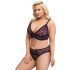 Cottelli Plus Size - Conjunto transparente com padrão (roxo) - 2XL