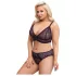 Cottelli Plus Size - conjunto de sutiã transparente c/ padrão (roxo) - 2XL