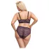 Cottelli Plus Size - conjunto de sutiã transparente c/ padrão (roxo) - 2XL