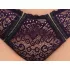 Cottelli Plus Size - conjunto de sutiã transparente c/ padrão (roxo) - 2XL