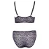 Cottelli Plus Size - conjunto de sutiã transparente c/ padrão (roxo) - 2XL