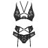 Obsessive Alessya - lace lingerie set (black) - M/L