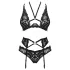 Obsessive Alessya - conjunto de lingerie rendada (preto) - M/L