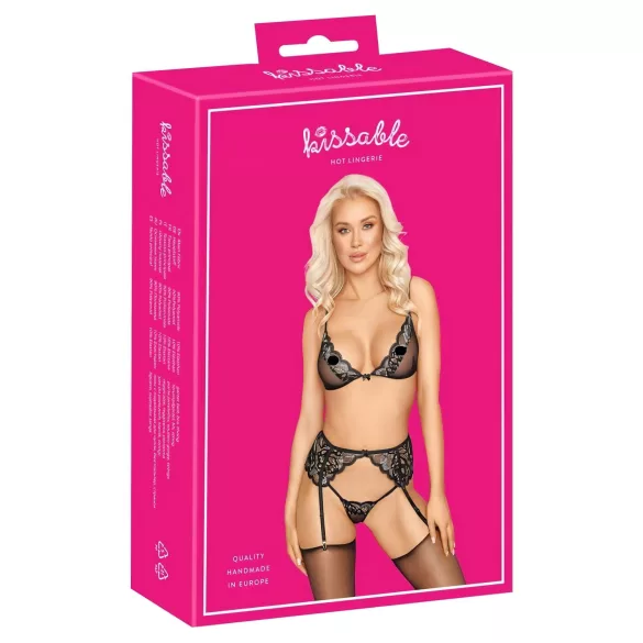 Kissable - conjunto de lingerie (preto)