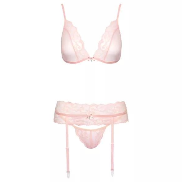 Kissable - conjunto de lingerie de renda - rosa - L/XL