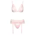 Kissable - conjunto de lingerie de renda - rosa - L/XL
