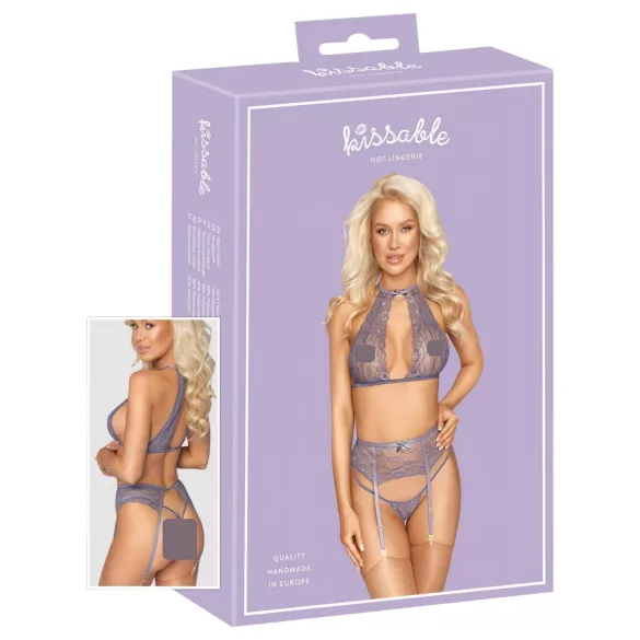 Kissable - conjunto de lingerie de renda (roxo)