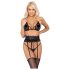Kissable - Conjunto de sutiã com cinta (preto) - L/XL