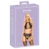 Kissable - Conjunto de sutiã de renda com colar preto - L/XL