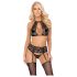 Kissable - Conjunto de sutiã de renda com colar preto - L/XL