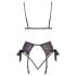 Beijável - conjunto de sutiã bordado rosa-lilás (preto) - L/XL