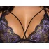 Cottelli - Conjunto de lingerie rendado 3 peças (preto-violeta)