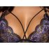 Cottelli - Conjunto de lingerie rendado 3 peças (preto-violeta) - M