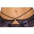 Cottelli - Conjunto de lingerie rendado 3 peças (preto-violeta) - M