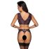 Cottelli Bondage - Conjunto de lingerie e algema (preto-roxo) - XL