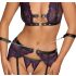 Cottelli Bondage - Conjunto de lingerie e algema (preto-roxo) - XL