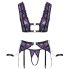 Cottelli Bondage - Conjunto de lingerie e algema (preto-roxo) - XL