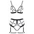 Cottelli - Conjunto de arneses preto (2 peças) - XL