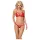 Obsessive - Conjunto de lingerie com sutiã rendado com tiras - vermelho - L/XL