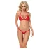 Obsessive - Conjunto de lingerie com sutiã rendado com tiras - vermelho - L/XL